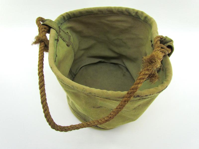 British WWII Army Issue Canvas Water Bucket