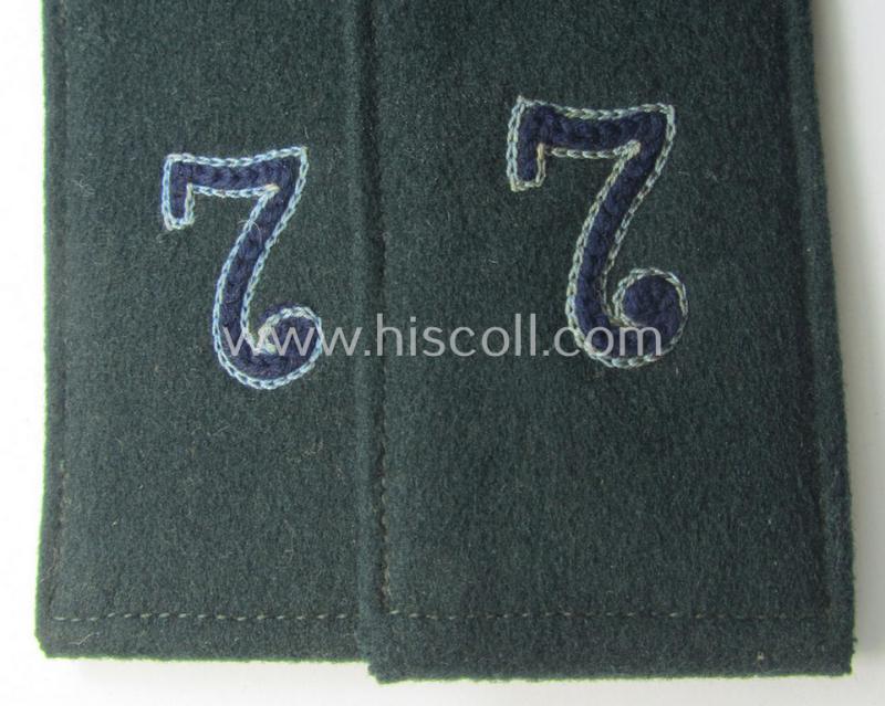 Pair of WH (Heeres),'cyphered' EM-type shoulderstraps: 'Soldat des Sanitäts-Abtlgs. 7'
