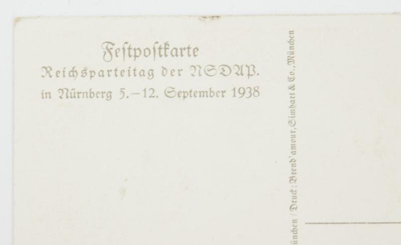 German Postcard Reichsparteitag Nürnberg 1938