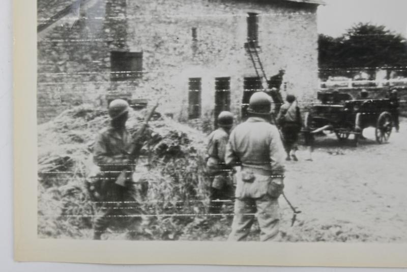 US WW2 Radio Photo 'Sniper Search Normandy'