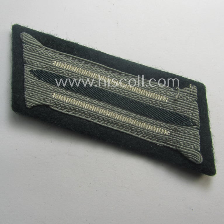 Fully matching pair of pre- (ie. early-war-) period WH (Heeres) 'M36' (ie. 'M40'-) type collar-patches (ie. 'Einheitskragenspiegel') as piped in white-coloured branchcolour as intended for usage by a: 'Soldat der Infanterie-Trpn.'