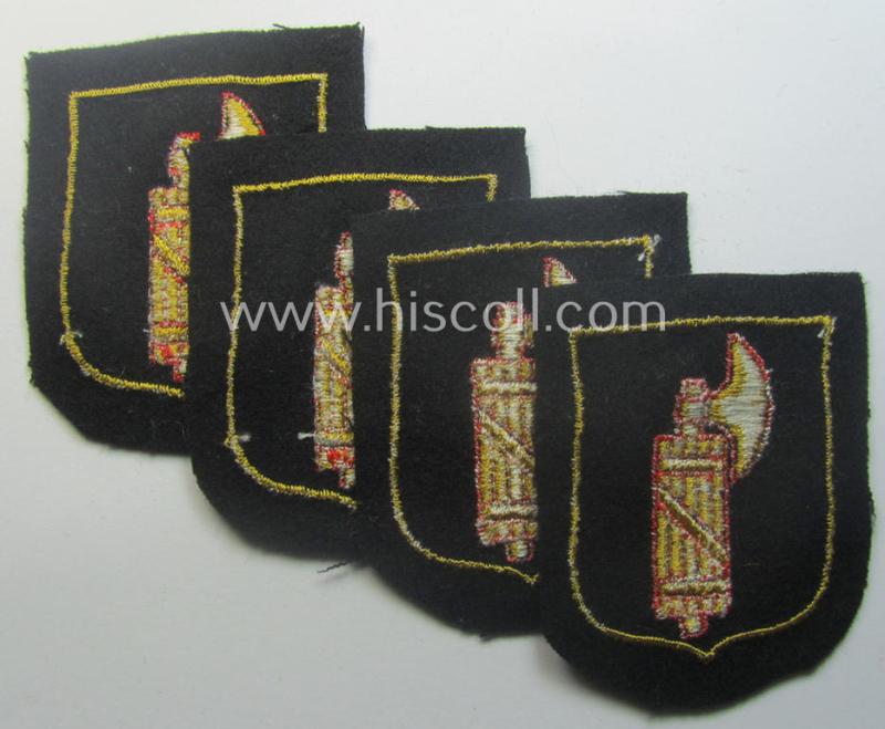 Italian, Waffen-SS 'volunteer' arm-shield as was specifically intended for usage by soldiers of the: '29. Waffen-Grenadier-Div. der SS' ('Italienische Nr. 1' or: 'Legione SS Italiana') that comes in a 'virtually mint- ie. unissued', conditi...