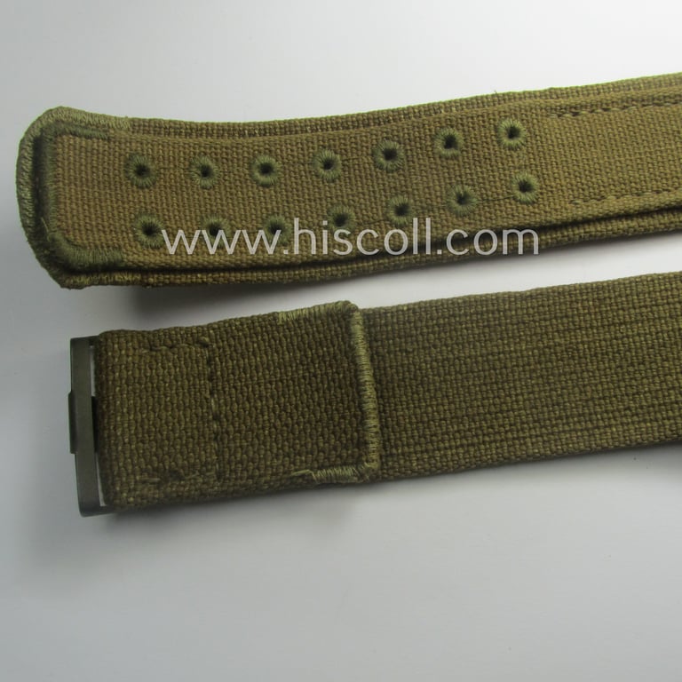 Hardly used, mid-war-period, WH (Heeres ie. LW etc.) 'tropical-issued'- and entirely 'web-based' belt (ie. 'Koppelriemen') being a non-maker-marked and/or 105 cms.-sized example
