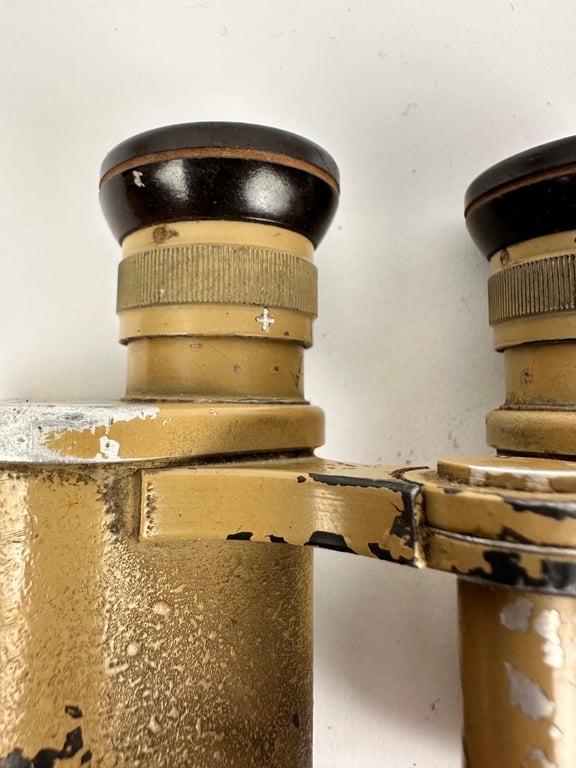 Late War Tan Painted Wehrmacht Binoculars 'Dienstglas' 6 x 30 (Doppelfernrohr) "CAG"