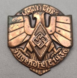 1936 Hj Festival Of German Youths Badge