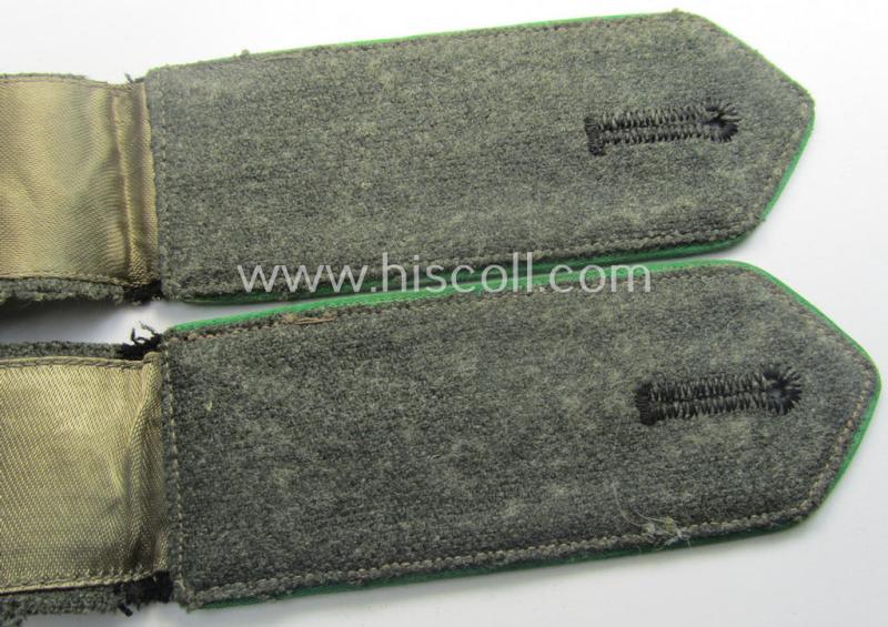 Pair of EM- (ie. NCO-) type 'Sicherheitsdienst'- (ie. 'SD'-) related shoulderstraps: 'Schützmannschaften' (ie. 'Schuma')