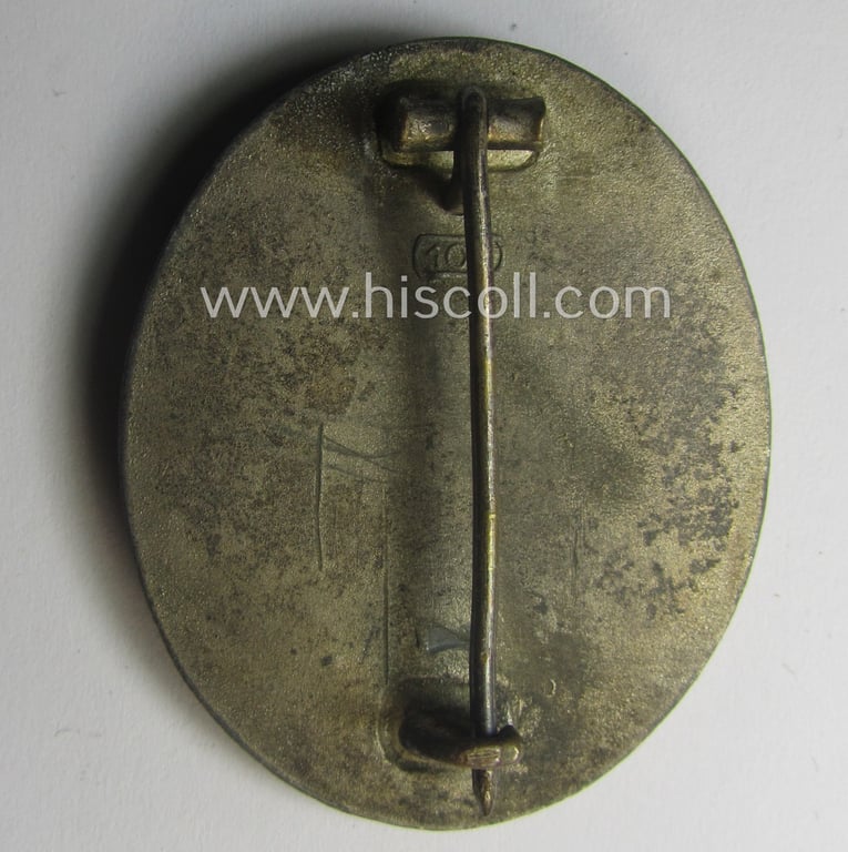 Silver-class woundbadge (or: 'Verwundeten Abzeichen in Silber') being a nicely maker- (ie. '107'-) marked example (as was produced by the desirable 'Hersteller' ie. maker: 'Carl Wild')