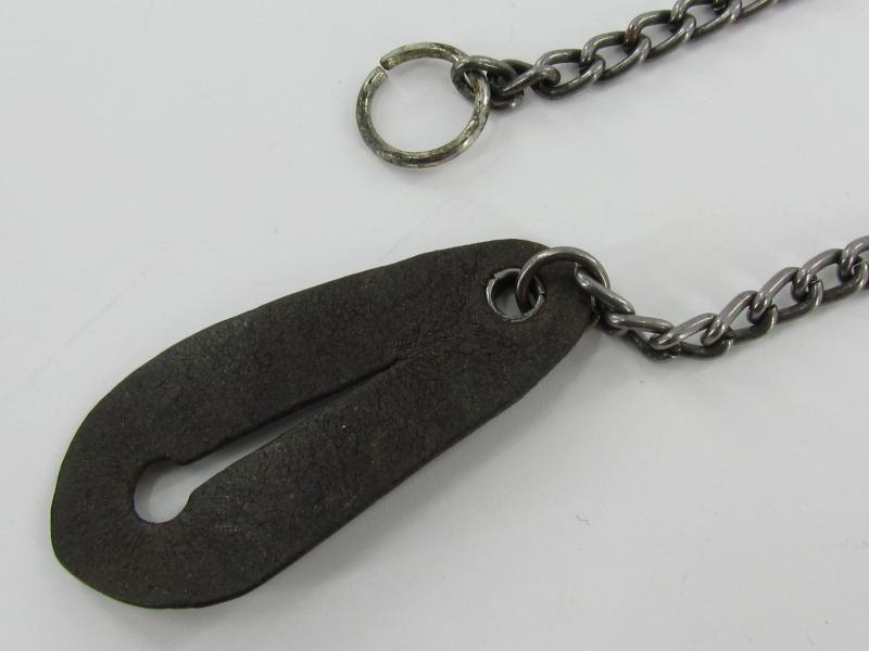 State Criminal Police (Staatliche Kriminalpolizei) ID disc hanger with chain...Rare