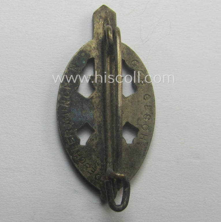 Membership-lapel-pin: 'Nationalsozialistischer Kriegsopferversorsung' (ie. 'N.S.K.O.V.') being a maker- (ie. 'Deschler'-) marked example