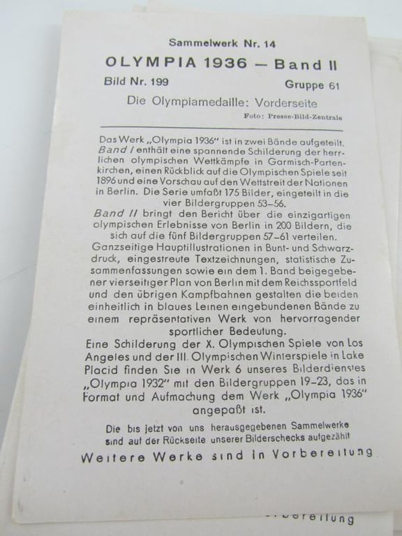 Collection pictures Olympia 1936 ( Bilder Gruppe 61 )