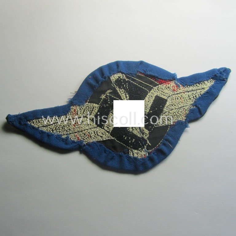 HJ (ie. 'Hitlerjugend') pre-war- (ie. after 1938-) so-called: 'Sporthemd-Abzeichen' that was intended for usage by a member who served within the so-called: 'Luftsportscharen'