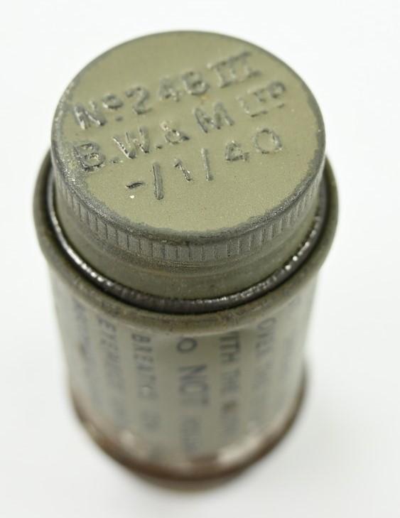 British WW2 Gasmask Anti-Dim Cloth Tin Can