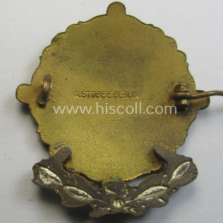 Unusual, 'Vaterländischer Frauen-Vereine vom Roten Kreuz - Westfalen' so-called: nurses'-loyal-service-badge entitled: 'Für treue Dienste' (being a round-shaped, maker- ie. 'A. Stubbe - Berlin'-marked and neatly enamelled specimen)