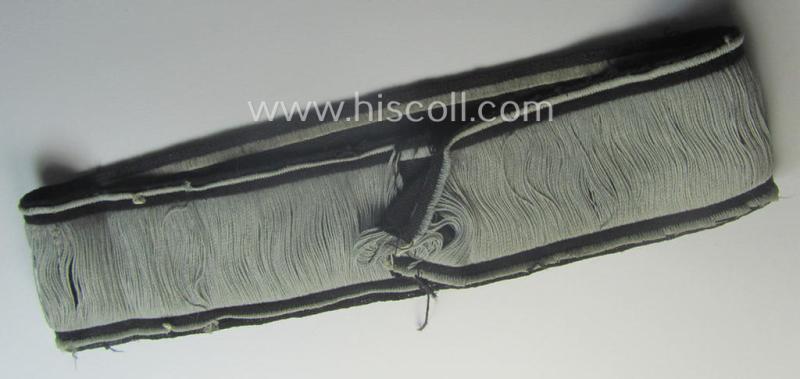 Truly used and carefully tunic-removed, TeNo-cuff-title (ie. 'Ärmelstreifen') entitled: 'Technische Nothilfe' (= 'TeNo'), being an example as was woven in the neat 'BeVo'-weave pattern