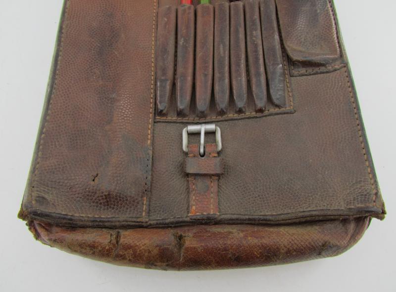 German Brown Leather Map Case with insert