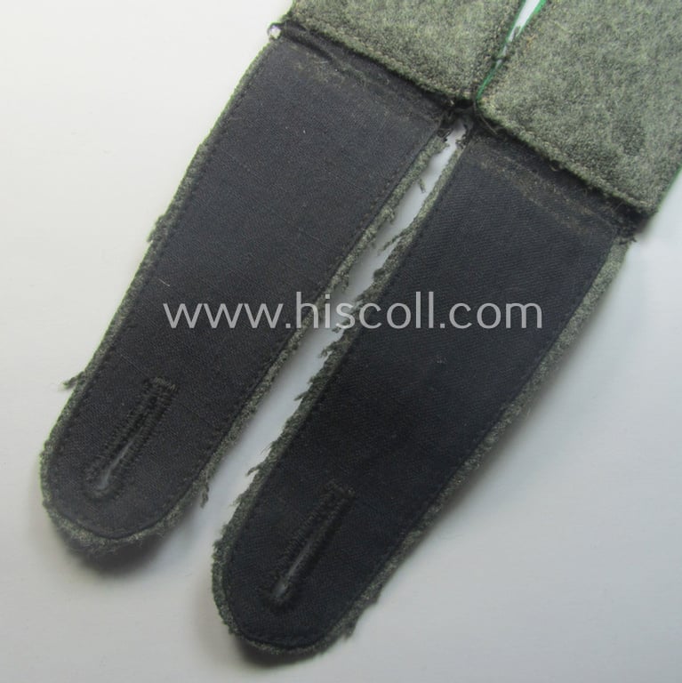 Pair of EM- (ie. NCO-) type 'Sicherheitsdienst'- (ie. 'SD'-) related shoulderstraps: 'Schützmannschaften' (ie. 'Schuma')