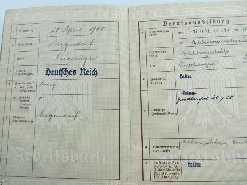 German Arbeitsbuch 1st pattern