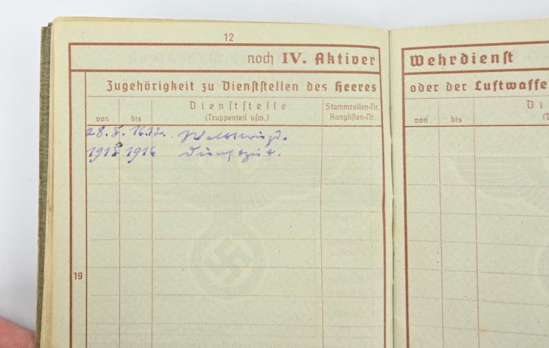 German WH Wehrpass 'Willy Westerburg'