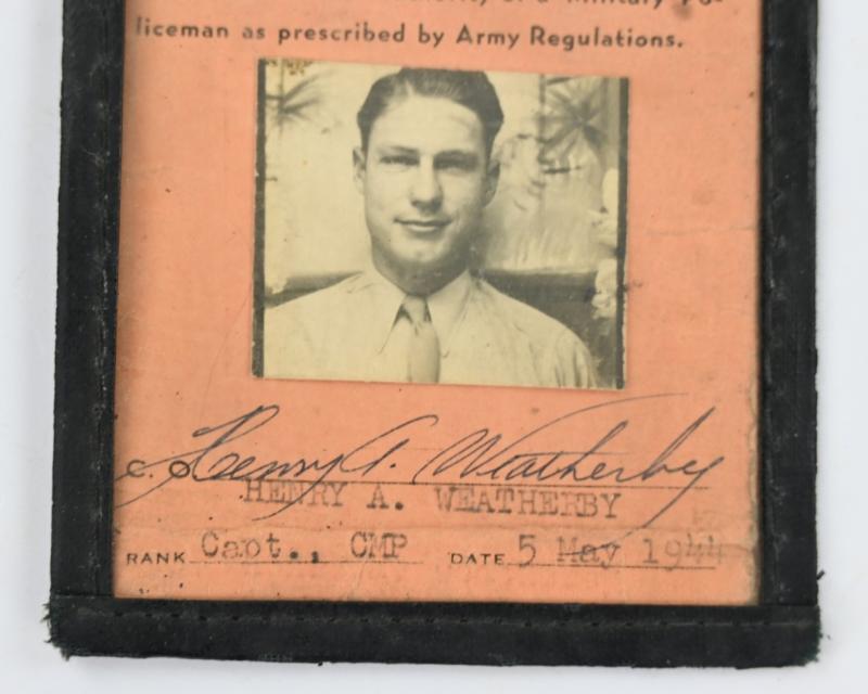 US WW2 Military Police ID Card