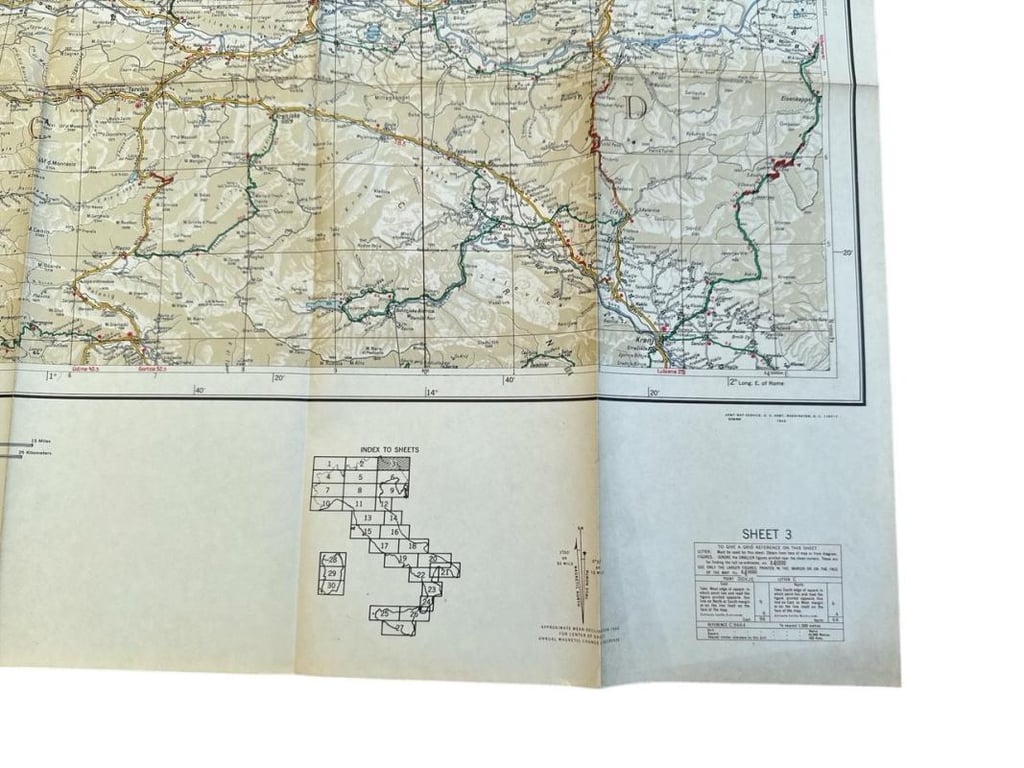 US WWII Road Map for the Italian Campaign ( Sheet nr 3 )