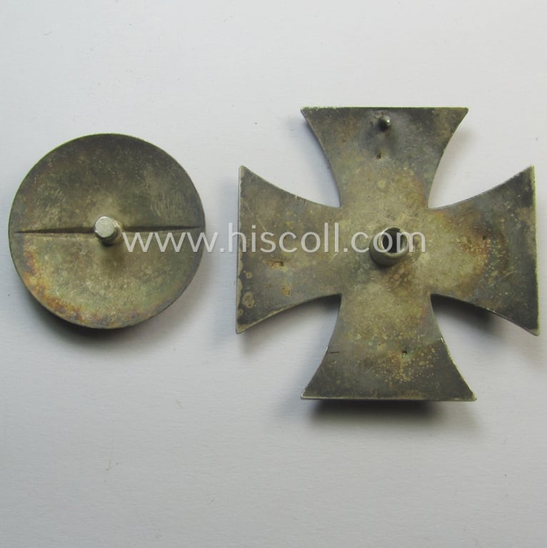 Hardly used, 'Eisernes Kreuz 1. Klasse' (or: Iron Cross 1st class), as executed in the scarcely seen so-called: 'screw-back-version', being an 'L/50'- (= 'Gebr. Godet'-) marked example