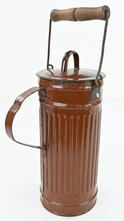 German Enamel Water Can made of German M31 Gasmask Cannister