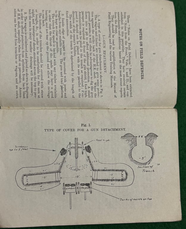 WW1 1914 Notes on Field Defences