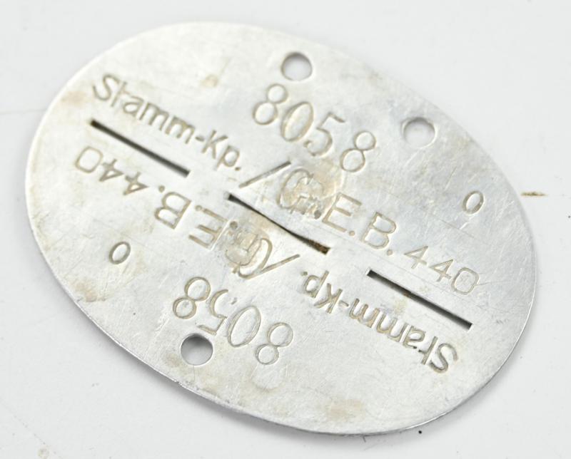 German Dog-Tag 'Stamm-Kp./Gr.E.B.440'
