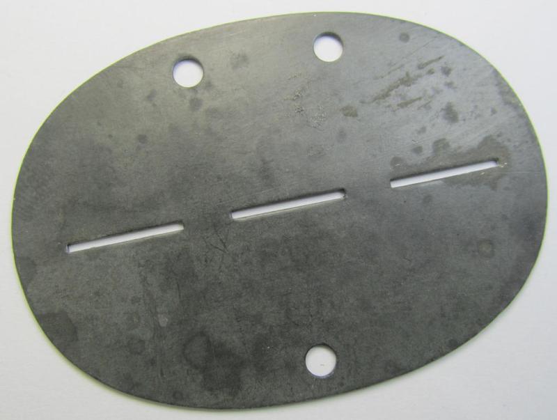 Zinc-based, WH (LW) ie. 'Flieger'-related ID-disc, bearing the clearly stamped- and/or: 'coded'-unit- ie. 'MOB'-designation that reads: '68030' (and as such belonging to a soldier who served within the: '3.(Funkempf.)/Ln.Funkhorch-Rgt.”West”...