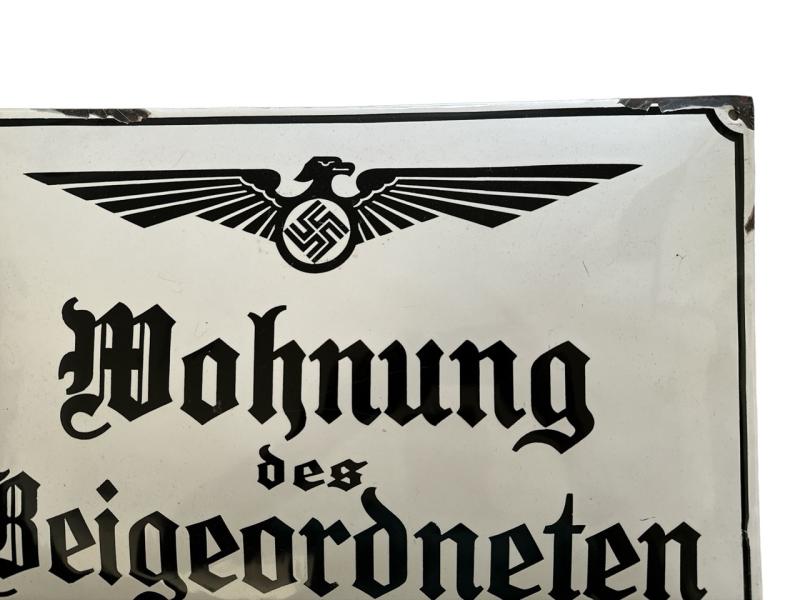 Wohnung des Beigeordneten' Enamel Sign...Rare!