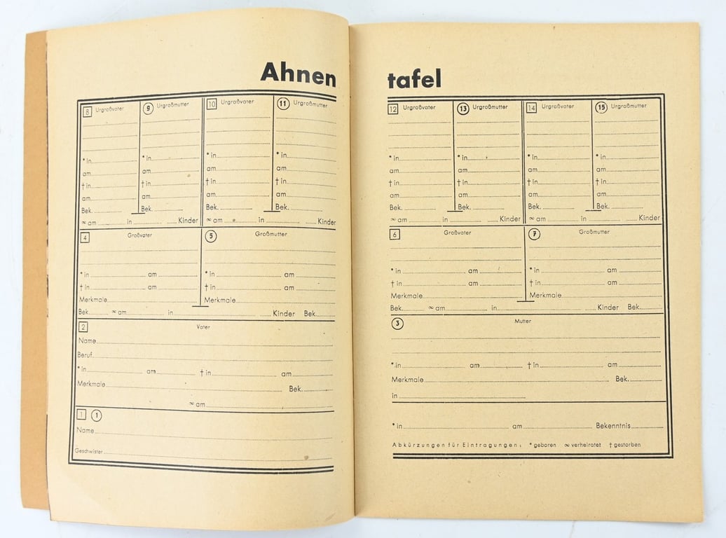 German Third Reich 'Ahnenpass' Ancestral Passport.
