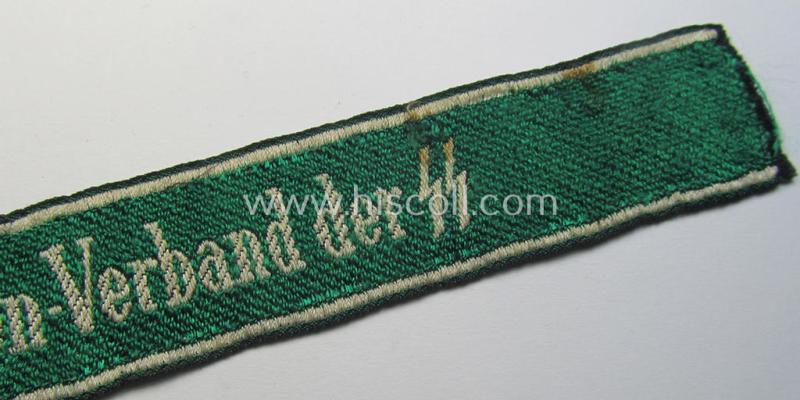Neat - albeit clearly shortened - Waffen-SS 1943/44-pattern- and neatly 'BeVo'-woven cuff-title (ie. 'Ärmelstreifen') that is entitled: 'Osttürkischer Waffen-Verband der SS'