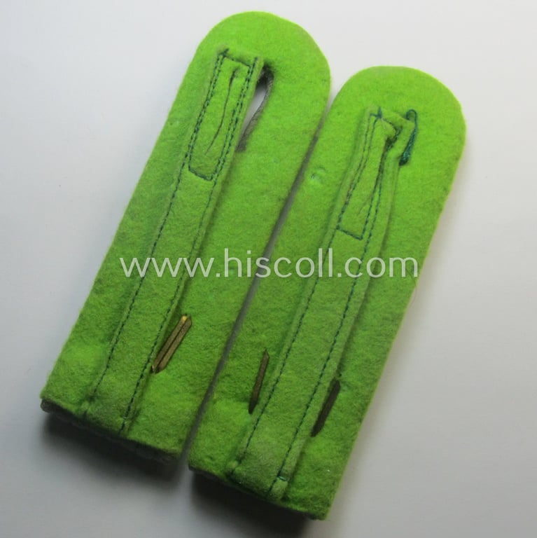 Truly used- and/or worn, neatly 'cyphered' pair of WH (Heeres) officers'-type shoulderboards: 'Leutnant des Panzer-Grenadier-Regiments 12'