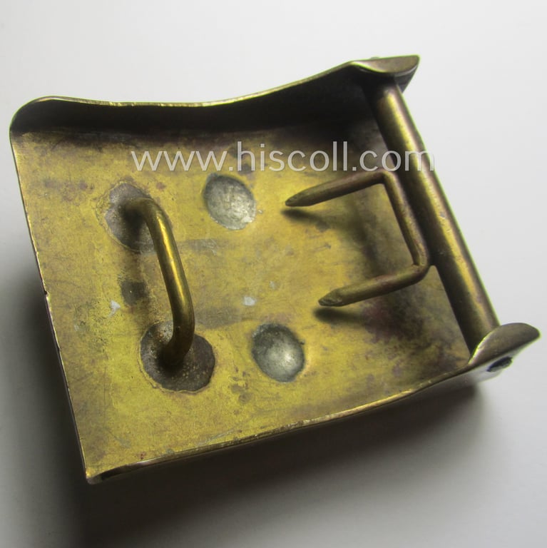 WWI-period (ie. 'Preussen'-related), copper- (ie. nickle-crome-) based, EM/NCO-type belt-buckle being a moderately used example
