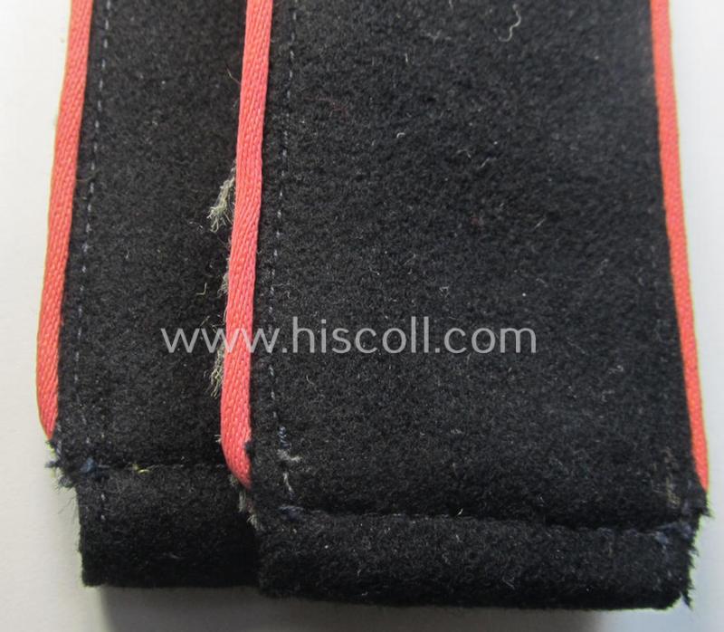 Superb - and fully matching! - pair of Waffen-SS (ie. 'SS-Panzer') EM-type shoulderstraps (as was amongst others used on the black-coloured 'wrap-around'-tunics) as was intended for usage by a: 'Soldat der SS-Panzer-Truppen'