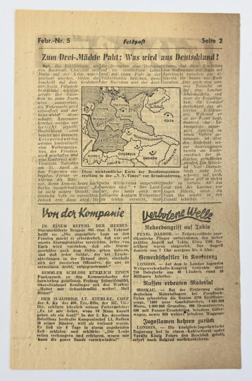 Allied WW2 Droppingsflyer 'Feldpost'
