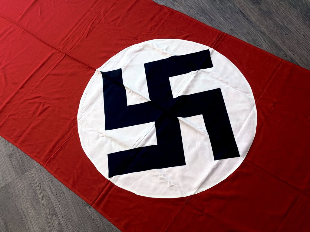 GERMAN WWII LARGE THIRD REICH NSDAP NAZI DOUBLE SIDED DRAPE ADDITIONAL PHOTOS