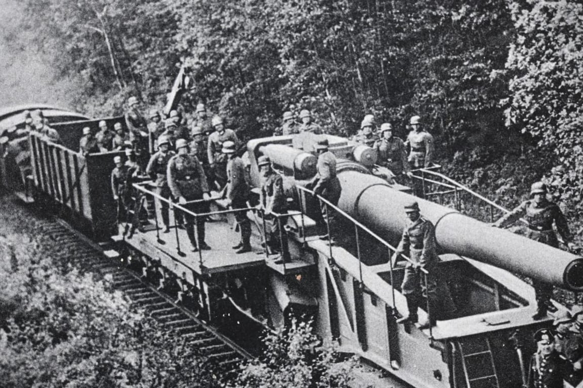 German WH Postcard 'Railway Artillery'