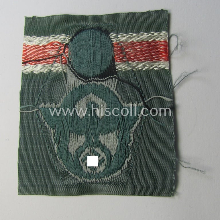 Police (ie. 'Polizei') so-called: 'M43-pattern, 'combined cap-eagle- and cocarde-device' as executed in 'BeVo'-weave technique as was specifically intended for usage of the field-grey-coloured: 'Polizei-Einheitsfeldmützen'