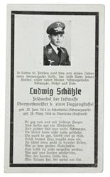 German LW Deathcard 'Feldwebel der Luftwaffe'