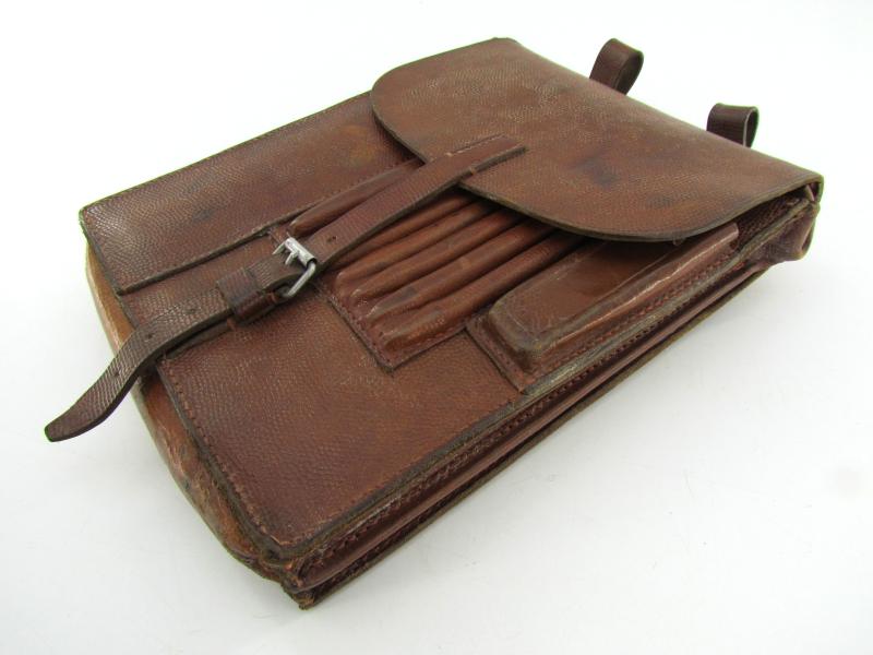 German Brown Leather Map Case with insert