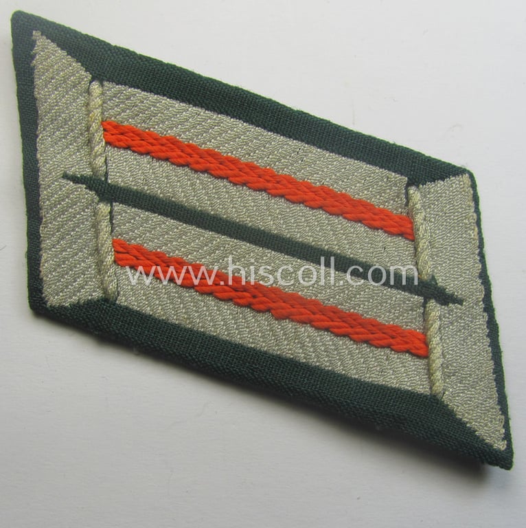 Superb - and rarely found! - pair of WH (Heeres) officers'-type collar-tabs (ie. 'Kragenspiegel für Offiziere') as executed in the 'BeVo'-weave pattern as intended for an officer who served within an: 'Feldgendarmerie-Abtgs. o. Akademie'