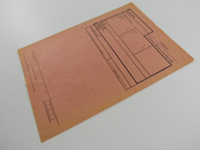 German Document 'Geheime Kommandosache'