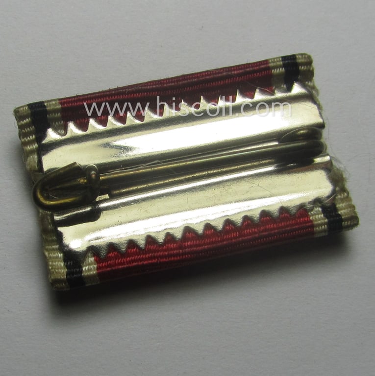 Single-pieced, WH (ie. WWII-period) ribbon-bar (ie. 'Feld- o. Bandspange') showing the ribbon for a: WH Austrian 'Anschluss'- (ie. occupation-) medal: '11. März 1938'