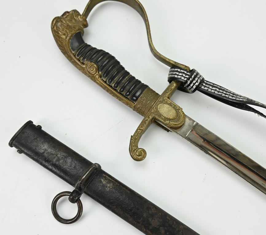 German WH Officer Lionhead Sword with Portopee