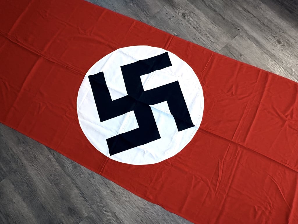 GERMAN WWII LARGE THIRD REICH NSDAP NAZI DOUBLE SIDED DRAPE ADDITIONAL PHOTOS