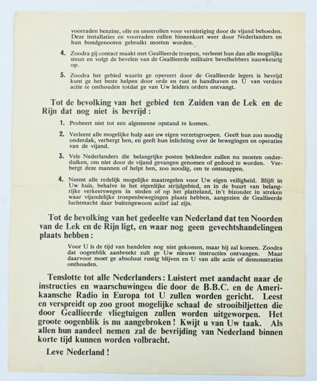 Allied WW2 Droppingsflyer 'Nederlanders'