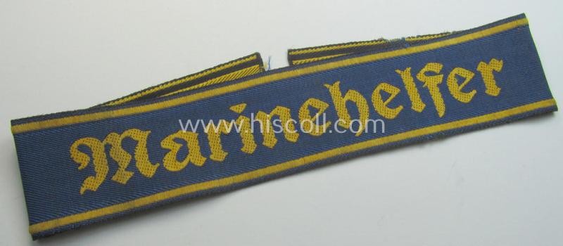 WH (KM) cuff-title (ie. 'Ärmelstreifen') entitled: 'Marinehelfer'