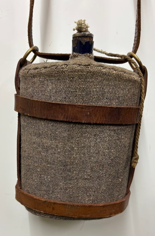 WW1 Dismounted Services Water Bottle with Shoulder Strap-Unit Marked 143 RGA