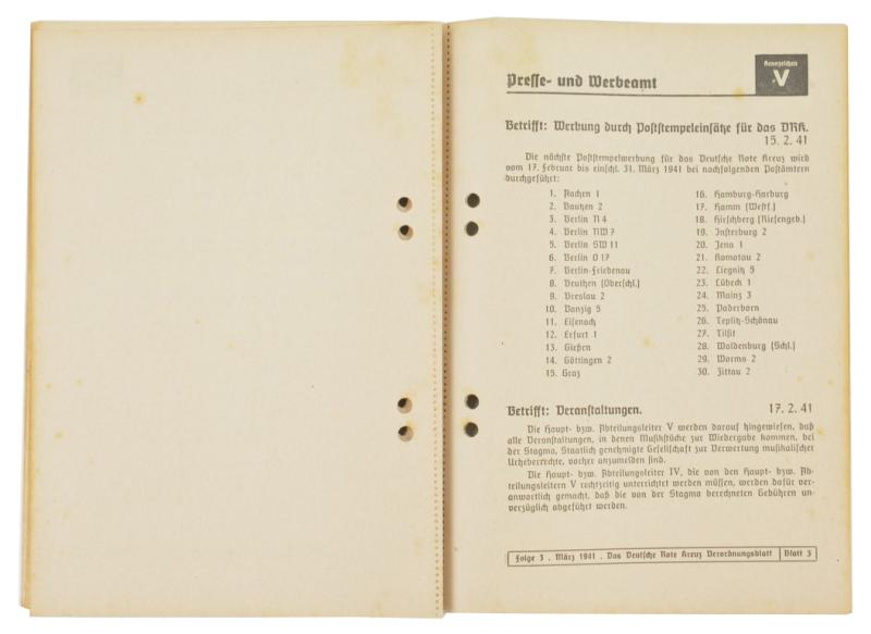 German DRK Regulation Sheet 1941